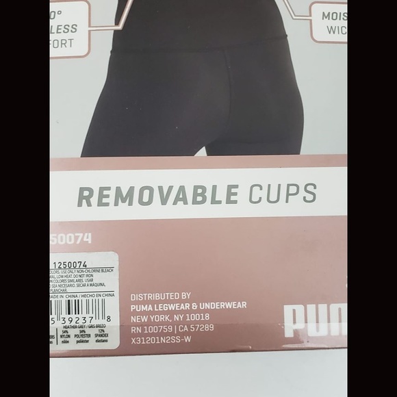 Puma 2 pk Black Gray Racerback Sports Bra - Picture 4 of 8